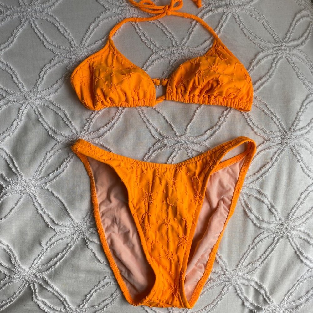 80s 90s Vintage Neon High Cut Bikini Like-New